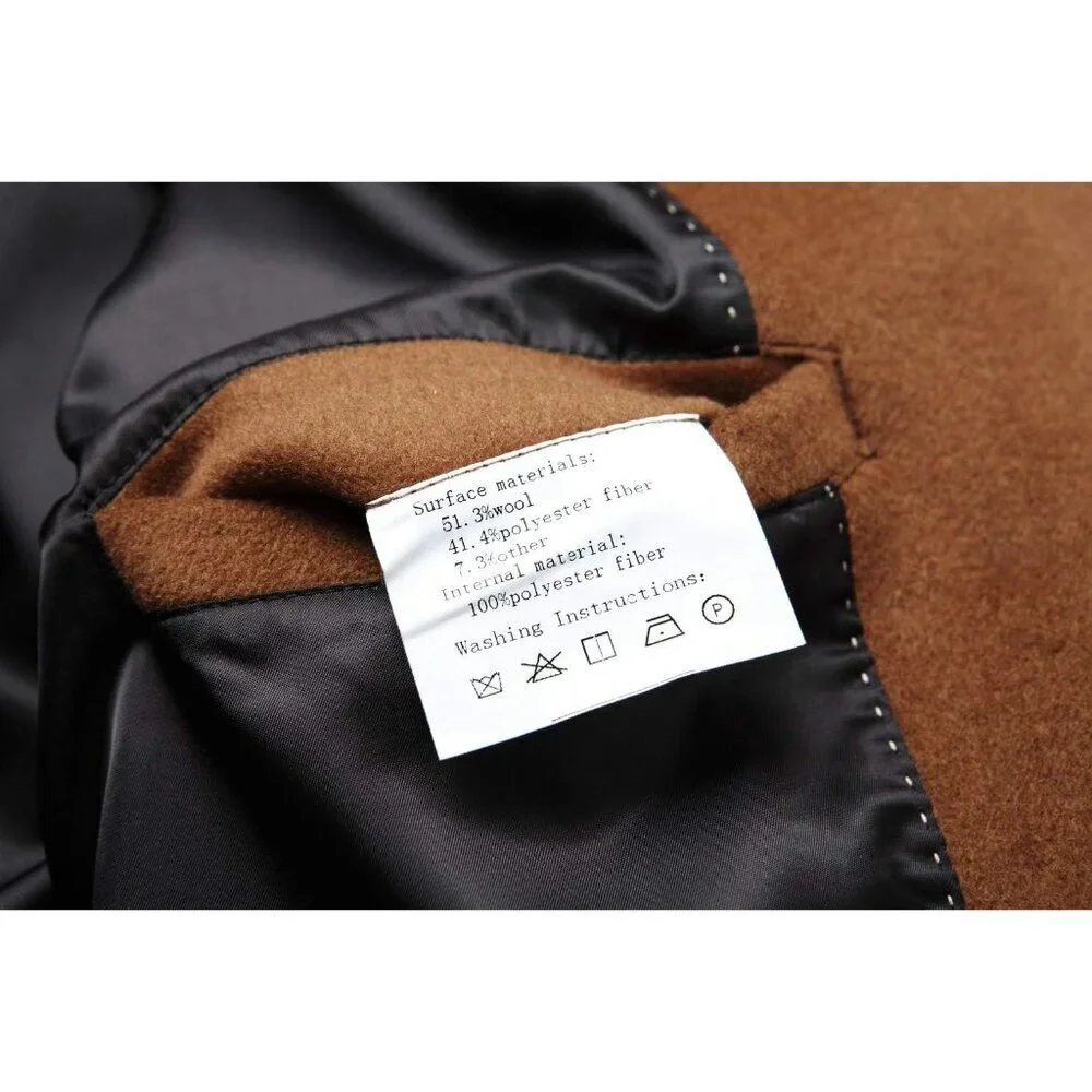 Men's Camel Premium Wool Blend Double Breasted Imported Long Pea Coat